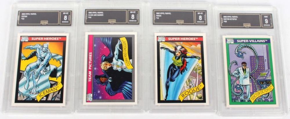 Lot 125241A: 1990 IMPEL MARVEL GMA GRADED TRADING CARDS - (4)