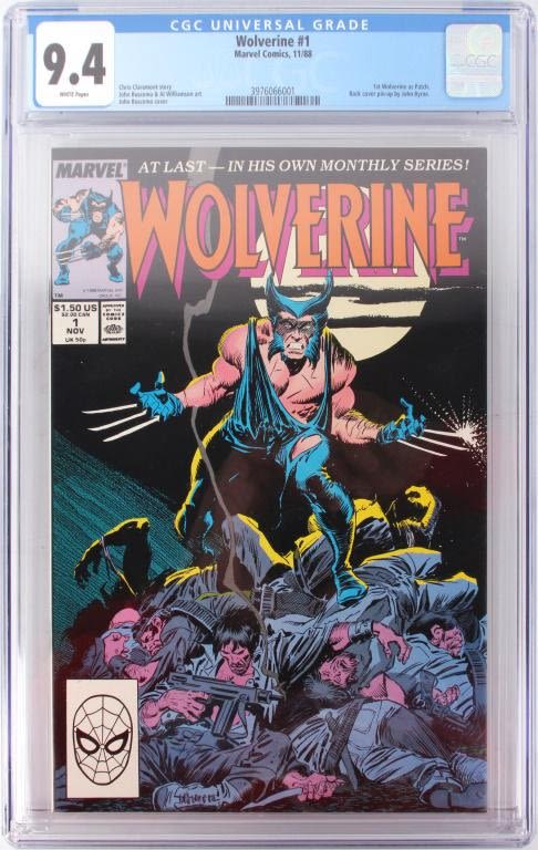 Lot 125247: WOLVERINE #1 REG. SERIES CGC 9.4NM - 1ST PATCH