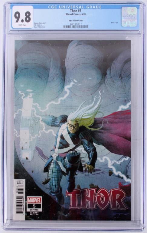 Lot 125249: THOR #5 1:25 RIBIC VARIANT 1ST BLACK WINTER  9.8