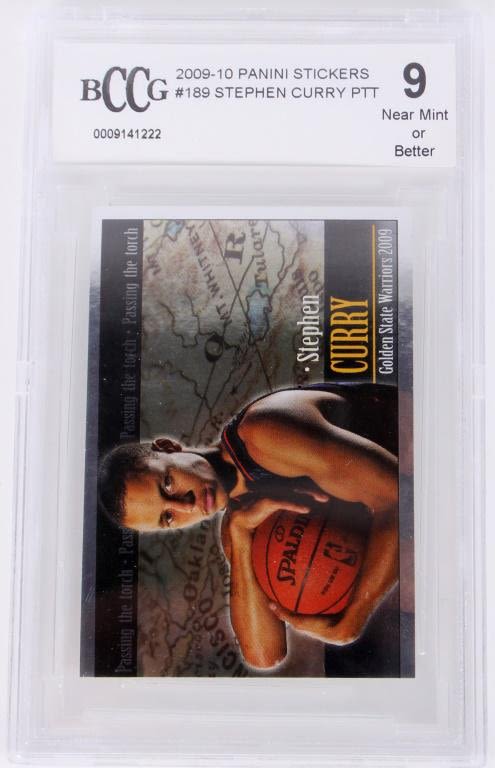 Lot 125267: 2009-10 PANINI STICKERS STEPHEN CURRY #189 - 9 NM+