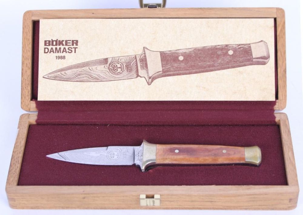 Lot 125296: 1988 BOKER ANNUAL DAMASCUS JAHRESMESSER KNIFE