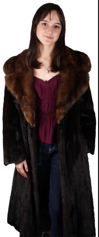 Lot 125328: AVANTI LADIES BROWN MINK FUR OVERCOAT
