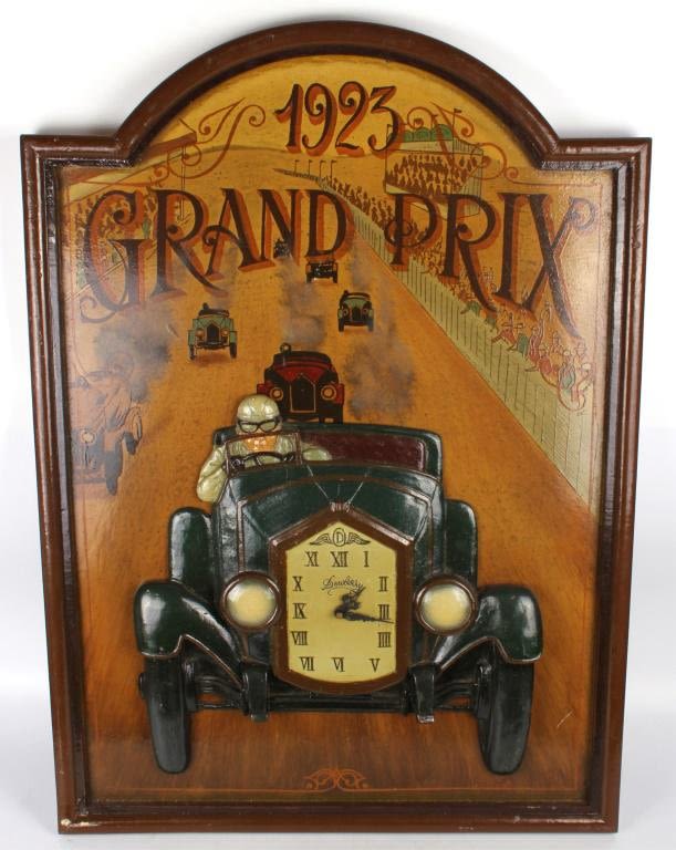 Lot 125330: 1923 "GRAND PRIX" HANGING WALL CLOCK