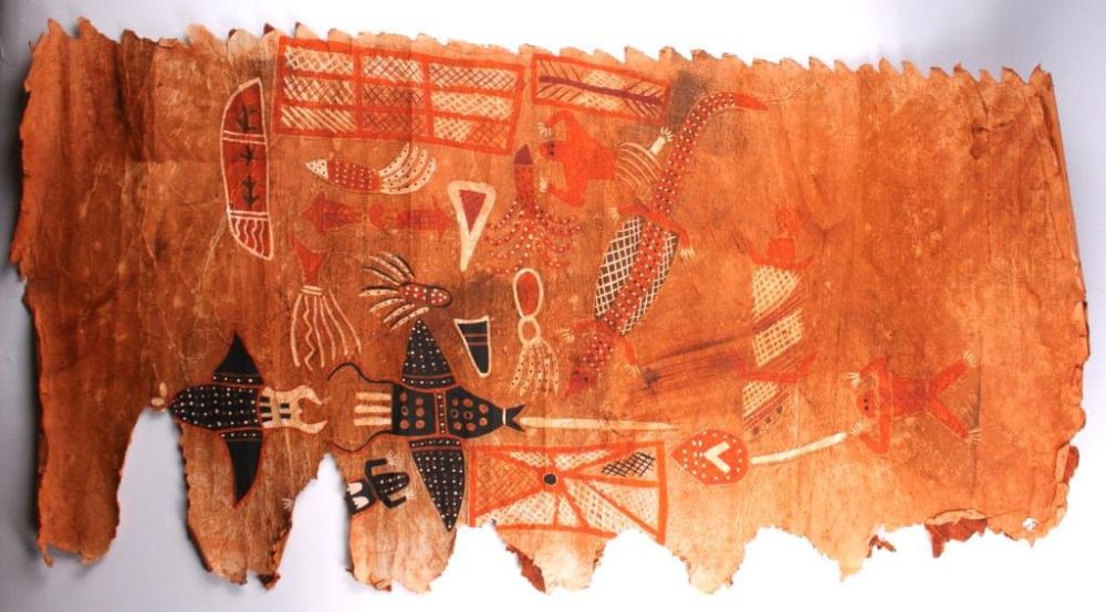 Lot 125353: TAIWAN NATIVE ABORIGINES HAND-PAINTED SCROLL