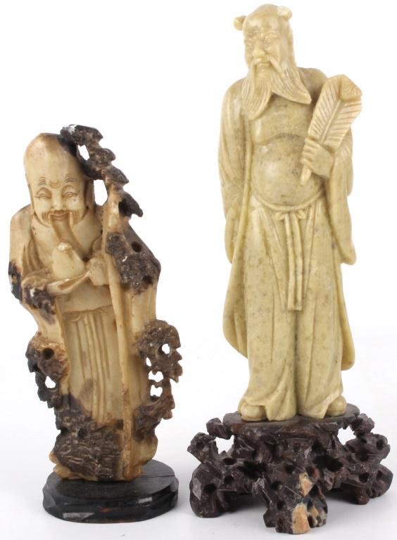 Lot 125354: ASIAN SOFTSTONE NOBLE SAGE FIGURINES (2)