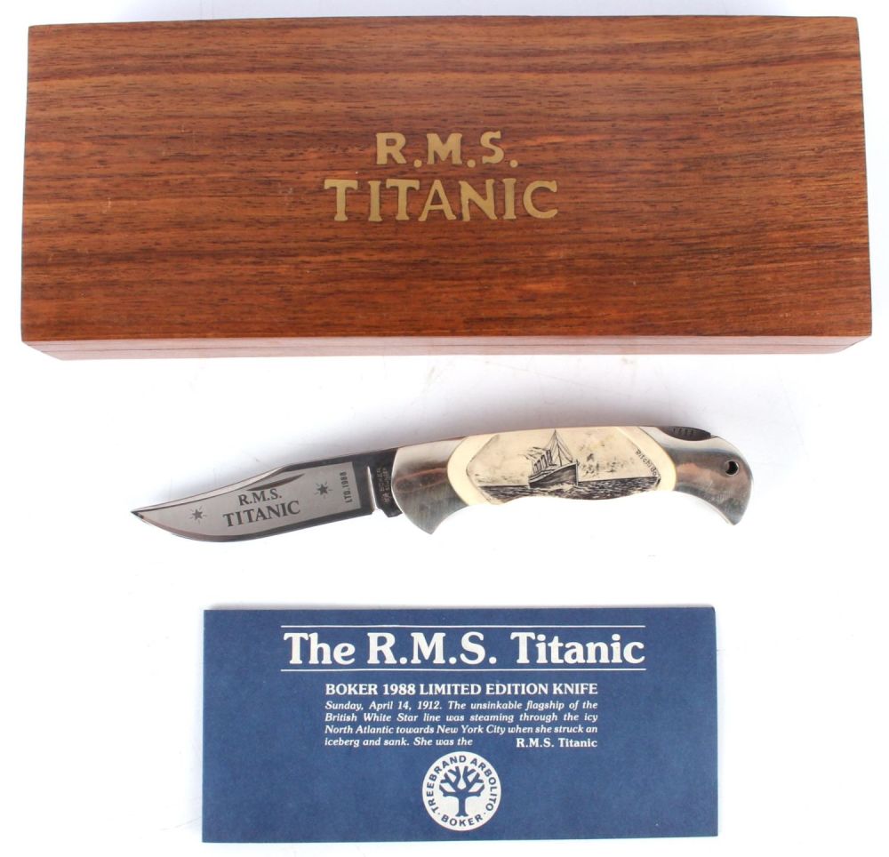 Lot 126163: BOKER 1988 LIMITED EDITION TITANIC FOLDING KNIFE