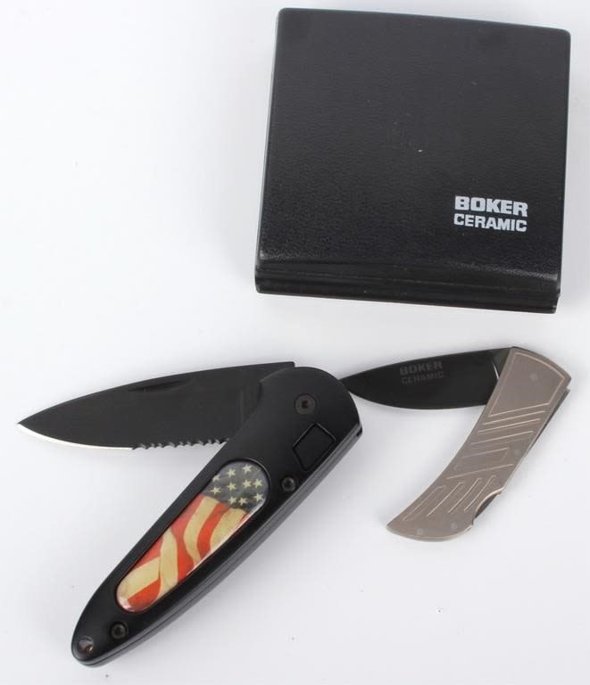 Lot 128158: BOKER CERAMIC TOP LOCK AND GENTS KNIVES - LOT OF 2