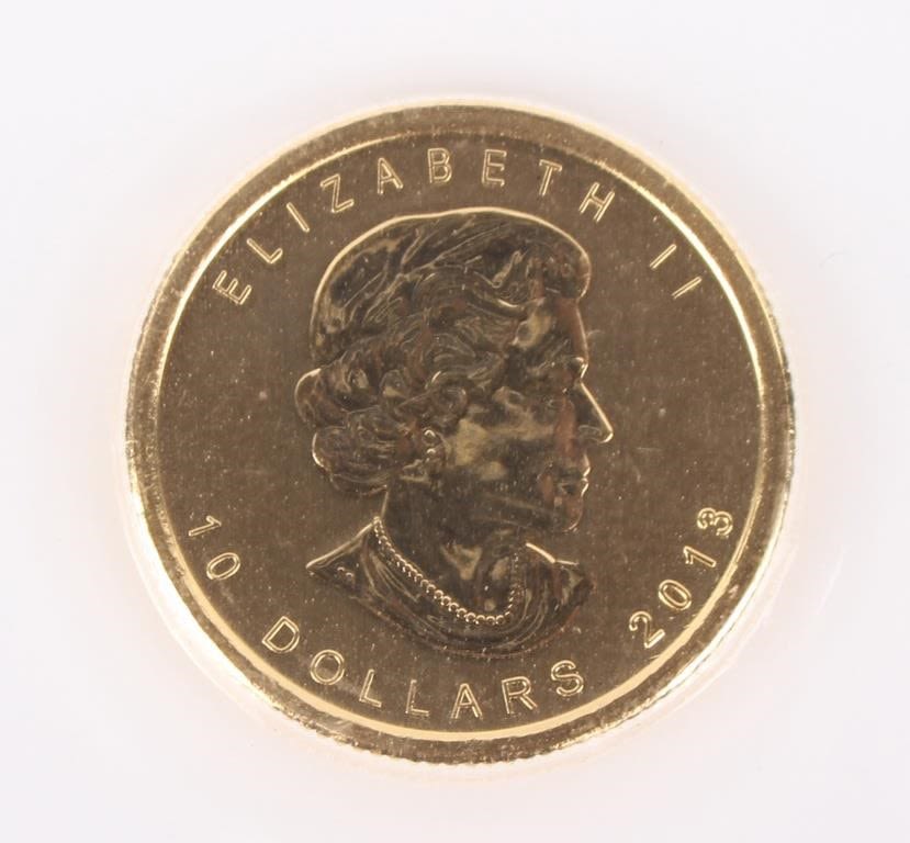 Lot 129090: .999 GOLD 2013 1/4 OZ CANADA CAMEO $10 POLAR BEAR