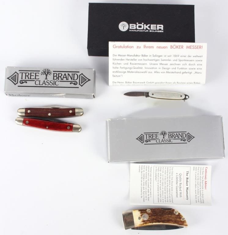 Lot 129153: SMALL BOKER COLLECTORS FOLDING KNIVES - LOT OF 4