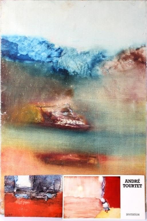 Lot 129157: ANDRE TOURTET ACRYLIC ABSTRACT PAINTING W/ PHOTO