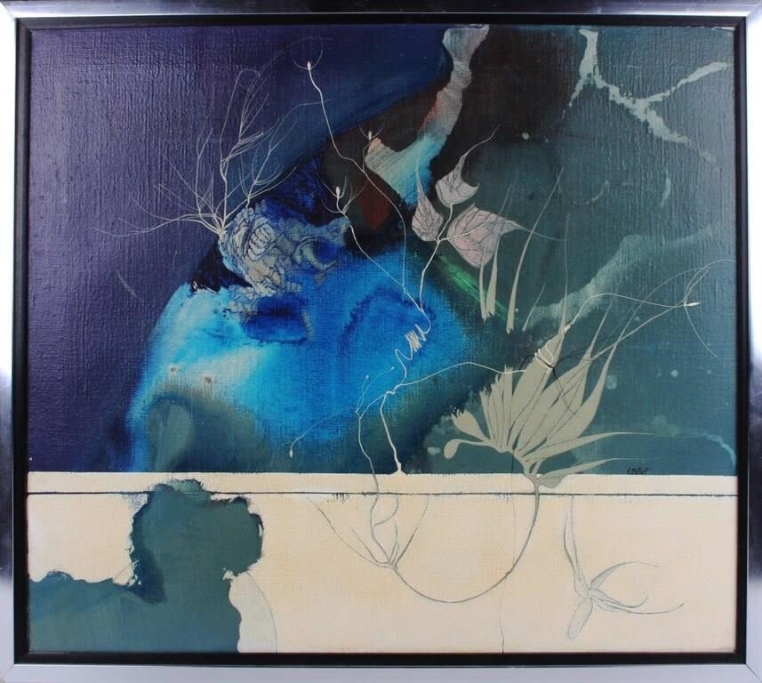 Lot 129159: PETER OSTHAFT OIL PAINTING OF PLANTS