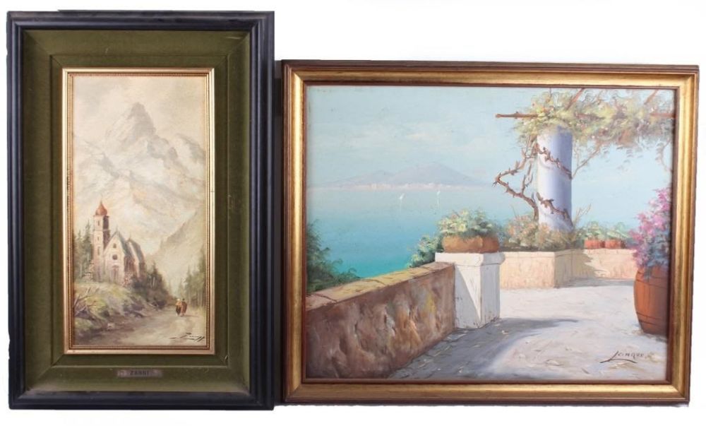 Lot 129162: LANDSCAPE OIL PAINTINGS BY "ZANNI" & OTHERS - (2)