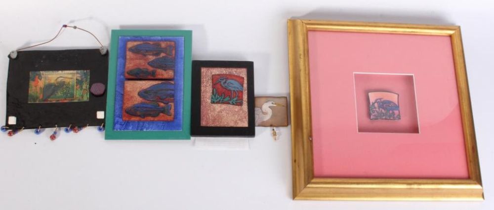 Lot 130187: KATHLEEN WILCOX ENAMEL ARTWORKS - LOT OF 4