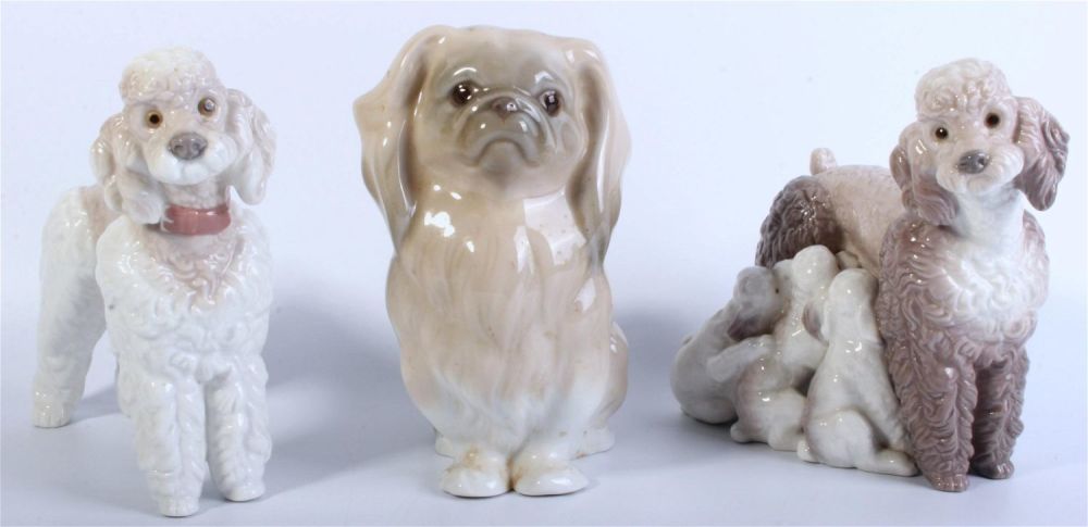 Lot 131183: LLADRO RETIRED PORCELAIN DOG FIGURINES -  LOT OF 3