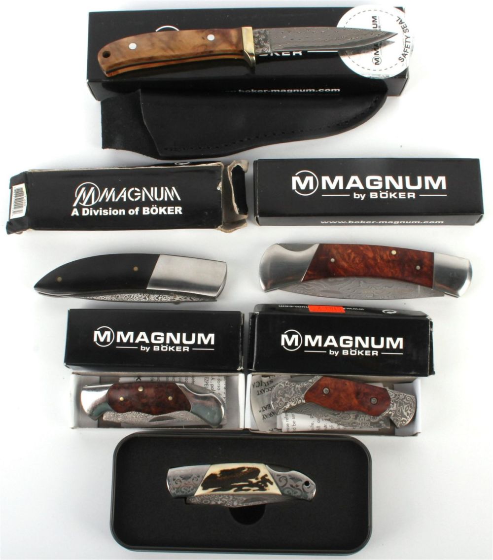 Lot 133199: MAGNUM BY BOKER KNIVES W/ ORIGINAL BOXES- LOT OF 6