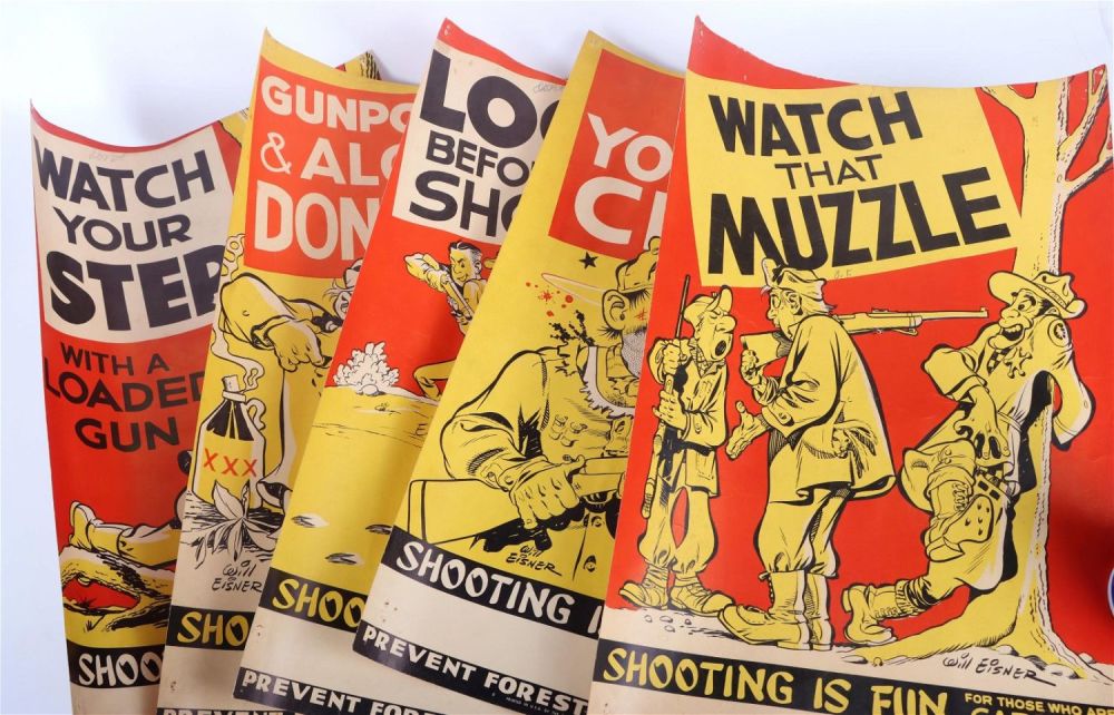 Lot 134208: VINTAGE WILL EISNER 1950'S GUN SAFETY POSTERS - 6