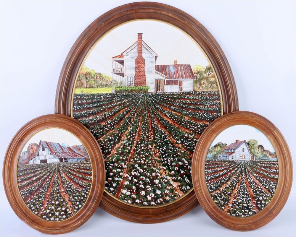 Lot 135154: L. LUNDQUIST "COTTON FIELDS"  ACRYLIC PAINTINGS