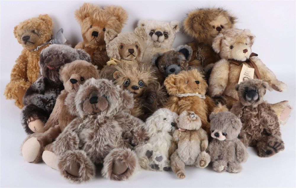 Lot 136164: COLLECTIBLE ASSORTED MOHAIR TEDDY BEARS - (15)