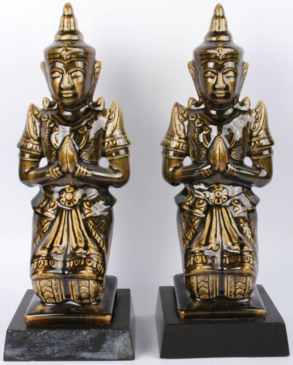 Lot 138181: THAI CELADON GLAZED PORCELAIN FIGURINES - LOT OF 2