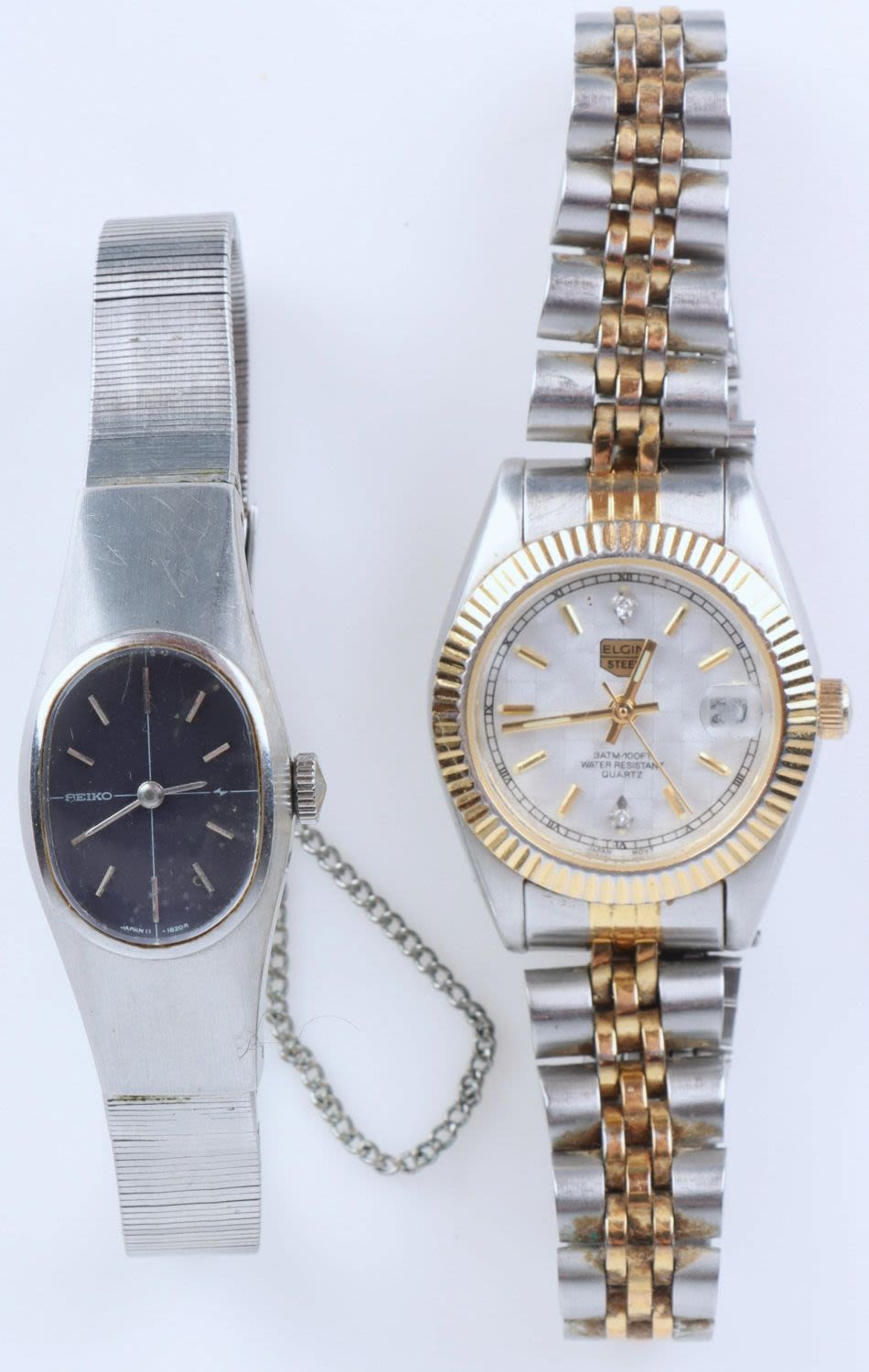 Lot 138186: ELGIN STEEL 100M & SEIKO STAINLES STEEL WATCHES