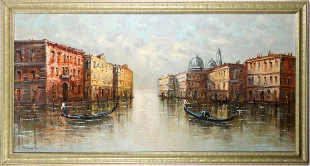 Lot 139155: SIGNED VENETIAN CITYSCAPE OIL ON CANVAS