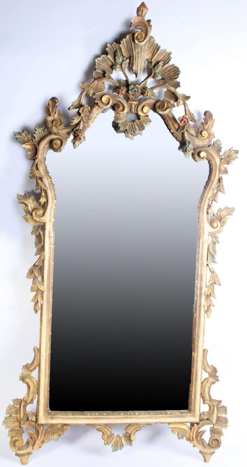 Lot 139203: ORNATE WOOD CARVED FILIGREE ANTIQUE WALL MIRROR