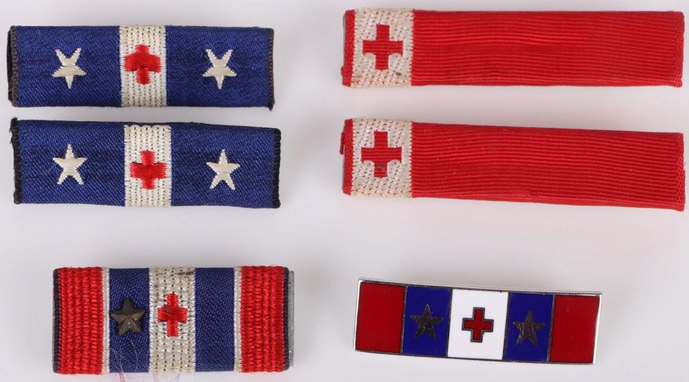 Lot 141178: US RED CROSS MILITARY RIBBONS (WWII, 19TH C., ETC)