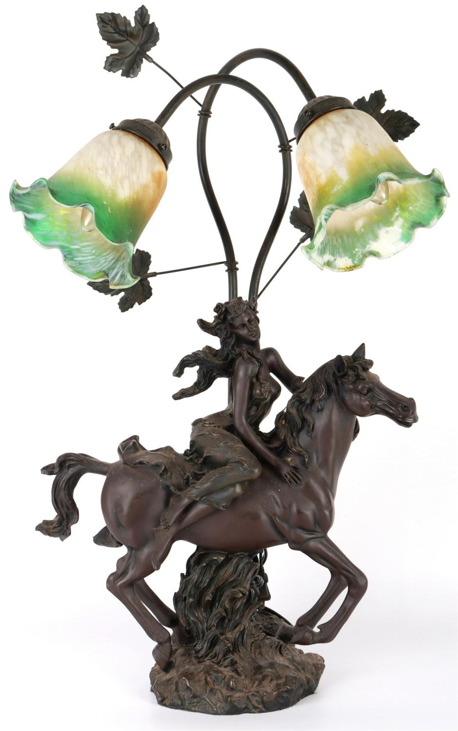 Lot 142161: ART NOUVEAU BRONZED PLASTER VINTAGE TABLE LAMP