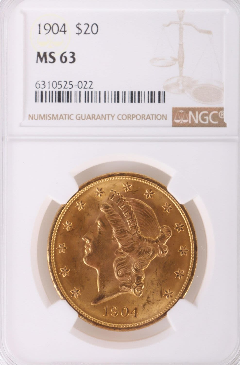 Lot 142166: 1924 $20 ST. GAUDENS DOUBLE EAGLE - PCGS MS64