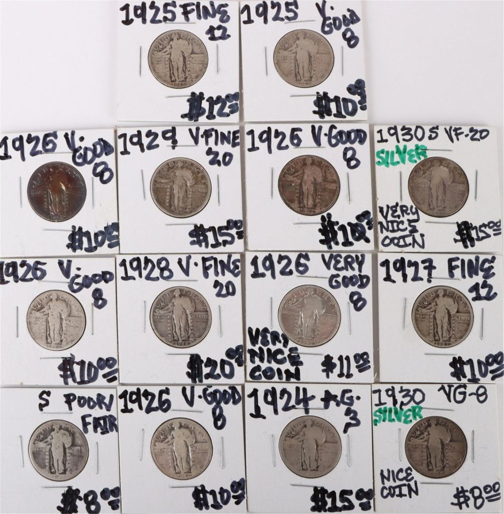 Lot 142180: SILVER STANDING LIBERTY QUARTERS -  LOT OF 14