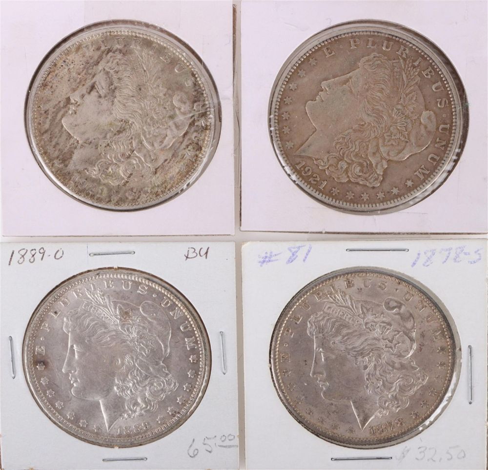 Lot 142182: 90% SILVER COLLECTIBLE US MORGAN DOLLARS - (4)