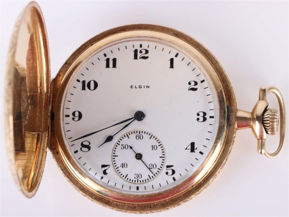 Lot 143191: 14K YELLOW GOLD VINTAGE ELGIN POCKET WATCH