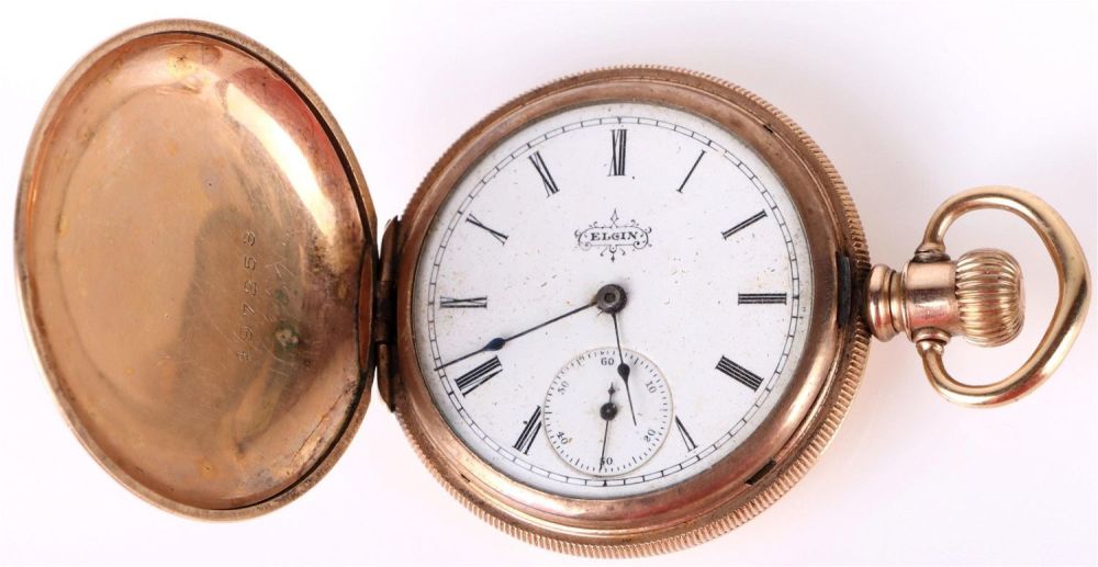 Lot 143193: 14K YELLOW GOLD VINTAGE ELGIN POCKET WATCH
