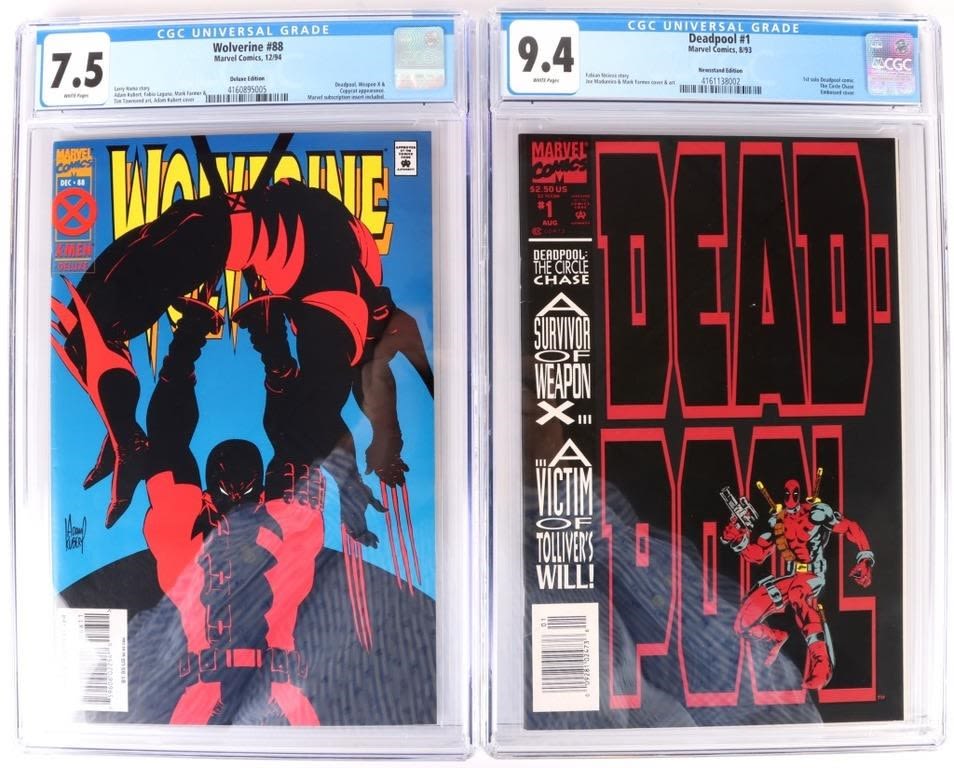 Lot 144160: DEADPOOL COMICS - DEADPOOL #1 & WOLVERINE #88 CGC
