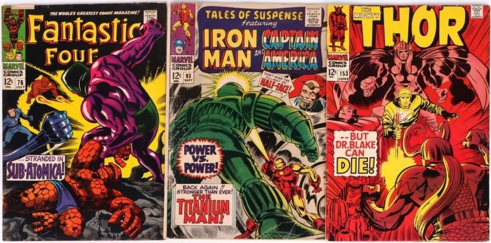 Lot 144192: MIGHTY THOR #153, SUSPENSE #93, FANTASTIC FOUR #76