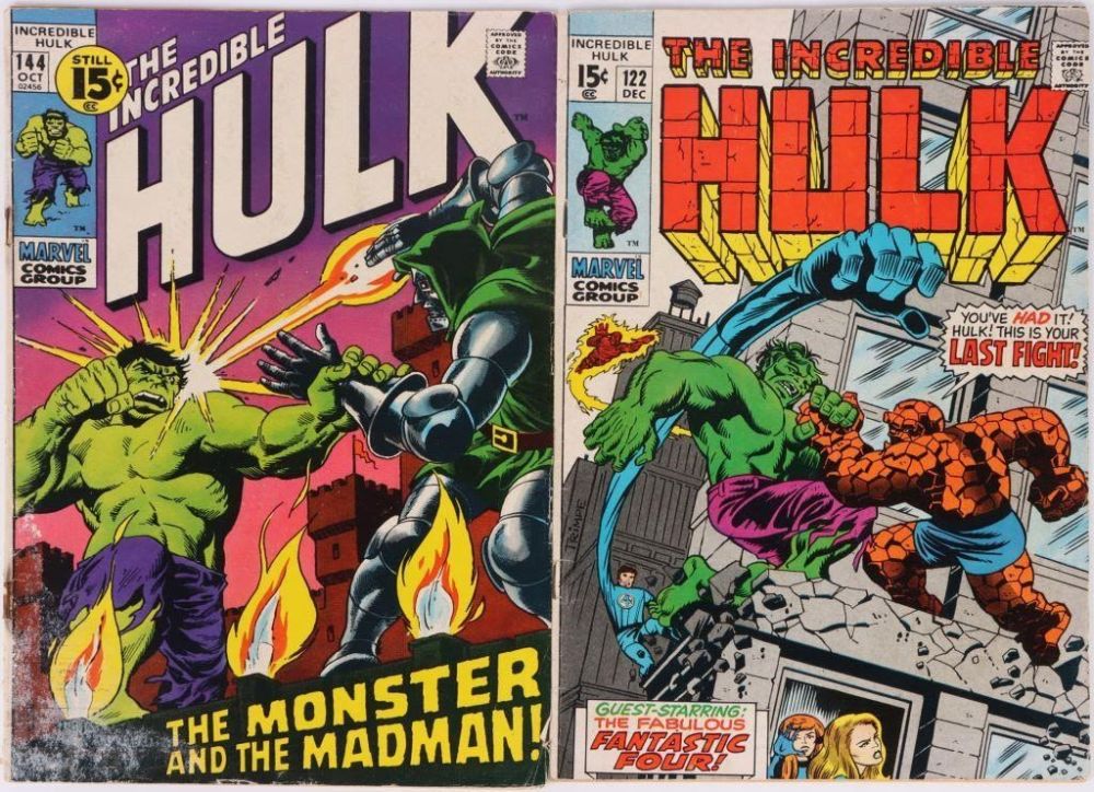 Lot 144216: THE INCREDIBLE HULK #122 & #144 COMIC BOOKS