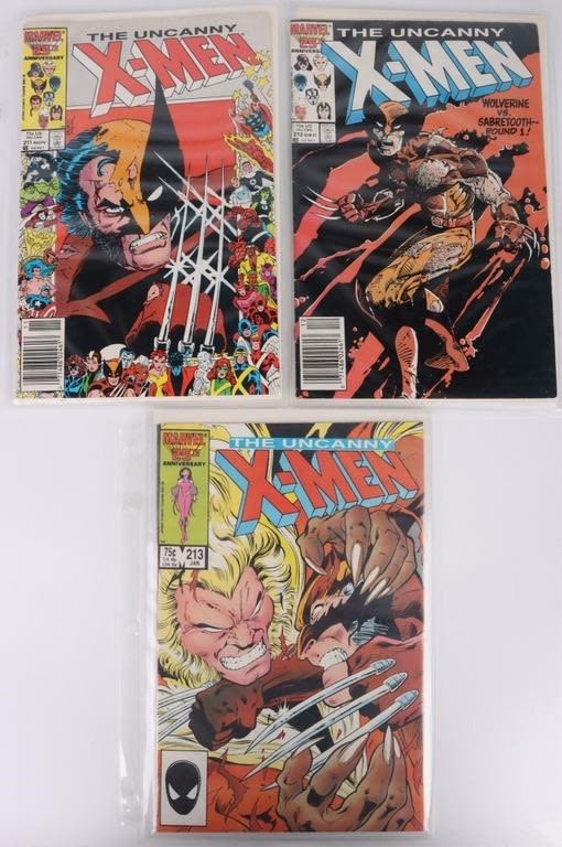 Lot 144220: THE UNCANNY X-MEN #211, #212, & #213 COMICS