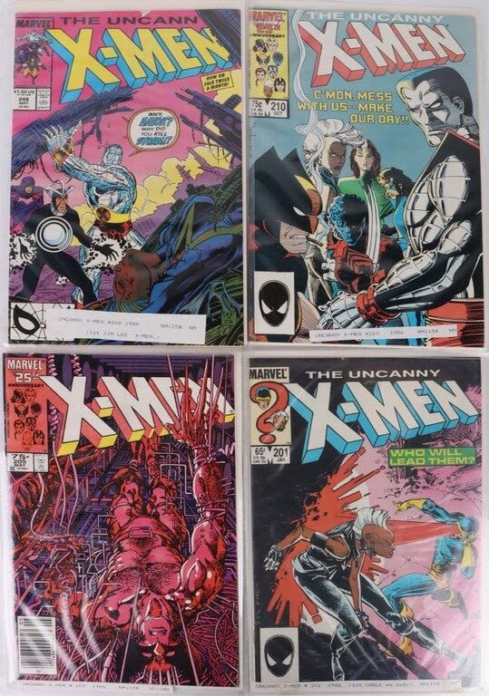 Lot 144222: THE UNCANNY X-MEN #201, #205 #210, & #248 COMICS
