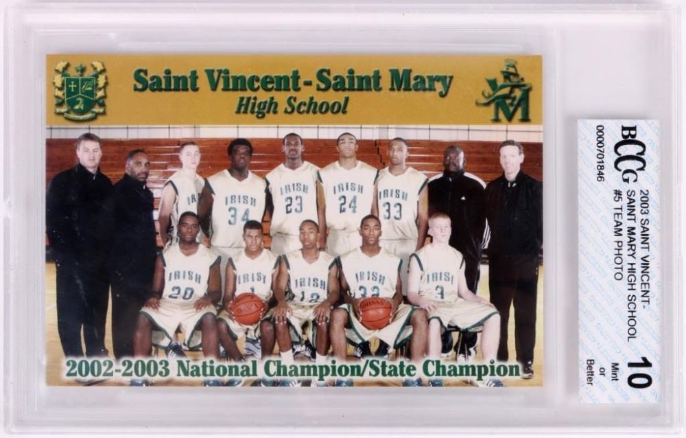 Lot 144240: 2003 LEBRON JAMES ST. MARY HS TEAM PHOTO #5 BCCG10
