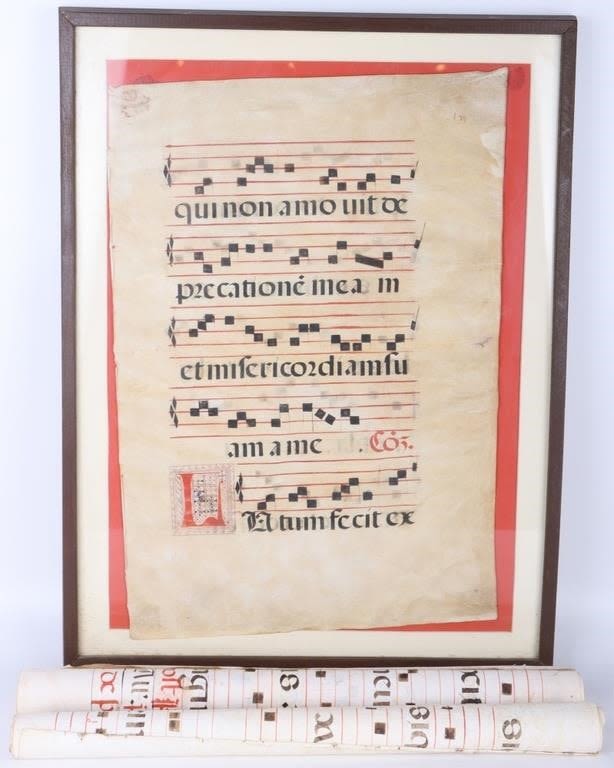 Lot 144253: 1604 AD SPANISH ANTIPHONAL MSS MUSICAL SHEETS