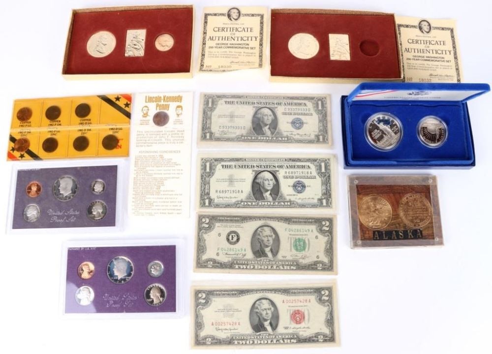 Lot 145156: US MINT SETS, COMMEMORATIVE SETS, & SEAL BILLS