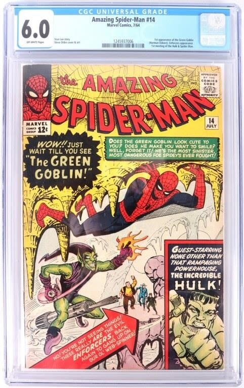 Lot 145175: AMAZING SPIDERMAN #14  - 1ST GREEN GOBLIN- CGC 6.0