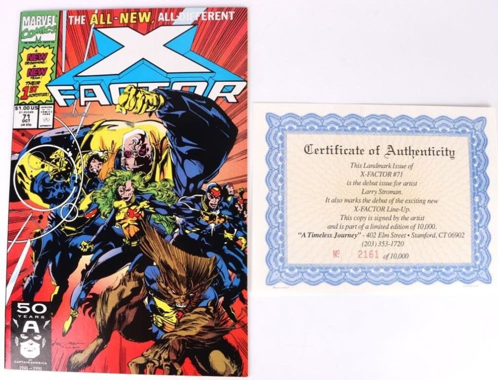 Lot 145178: SIGNED X-FACTOR #71 (OCTOBER, 1991) WITH COA
