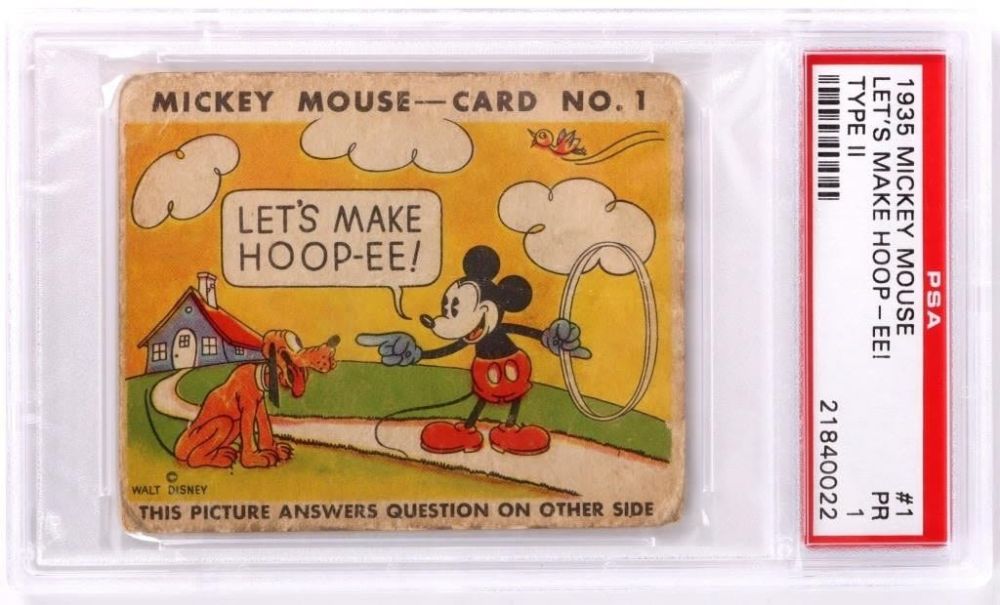 Lot 145201: 1935 MICKEY MOUSE GUM CARD #1 PSA 1 TYPE II