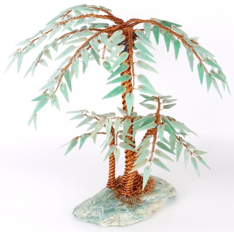 Lot 145237: BRAIDED COPPER & AMAZONITE HANDMADE PALM TREE