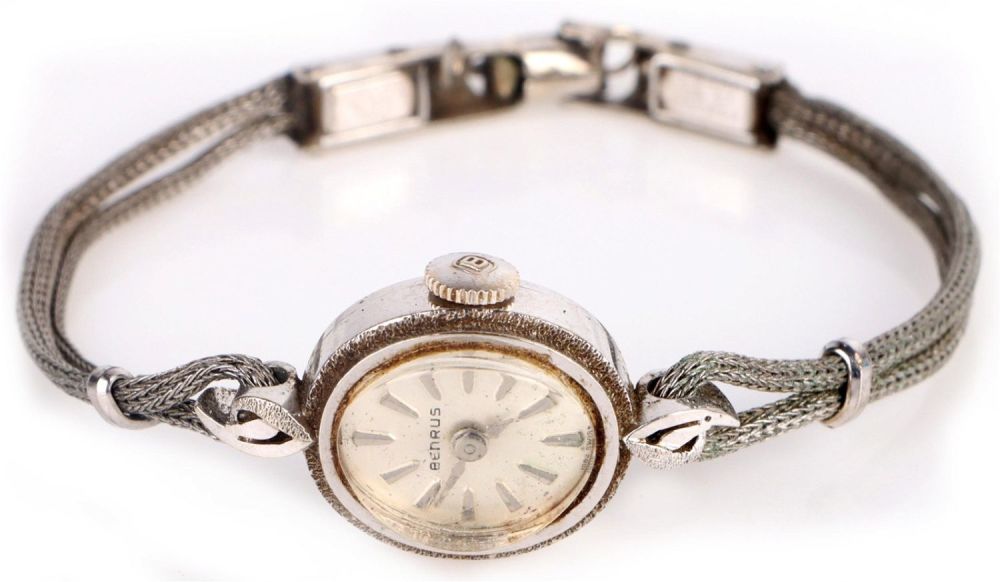Lot 148222: 14K WHITE GOLD VINTAGE BENRUS LADIES WRISTWATCH