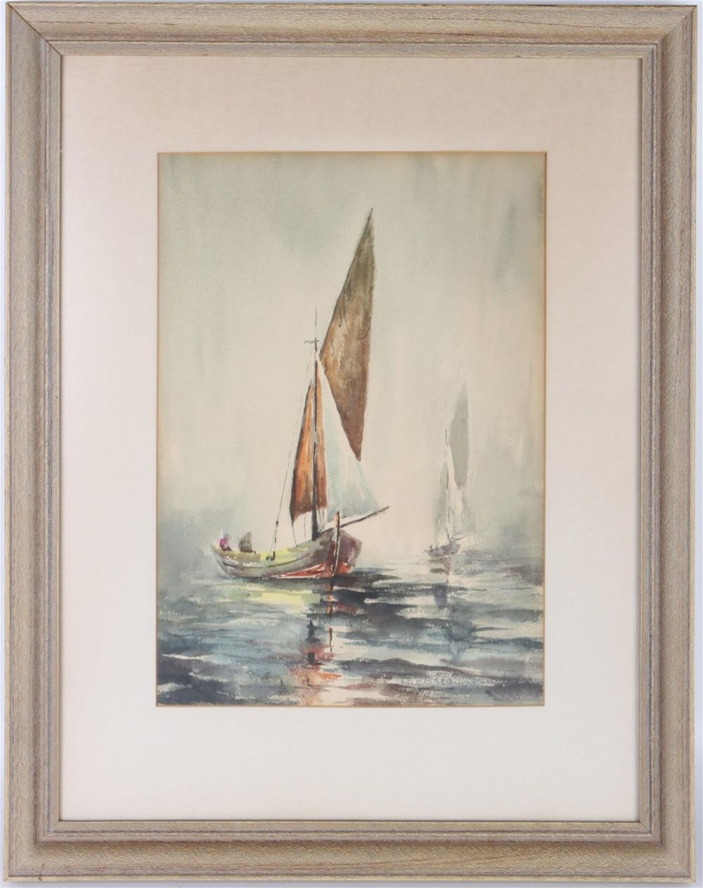 Lot 149171: 1963 SIGNED WATERCOLOR FRAMED SAILBOAT PAINTING