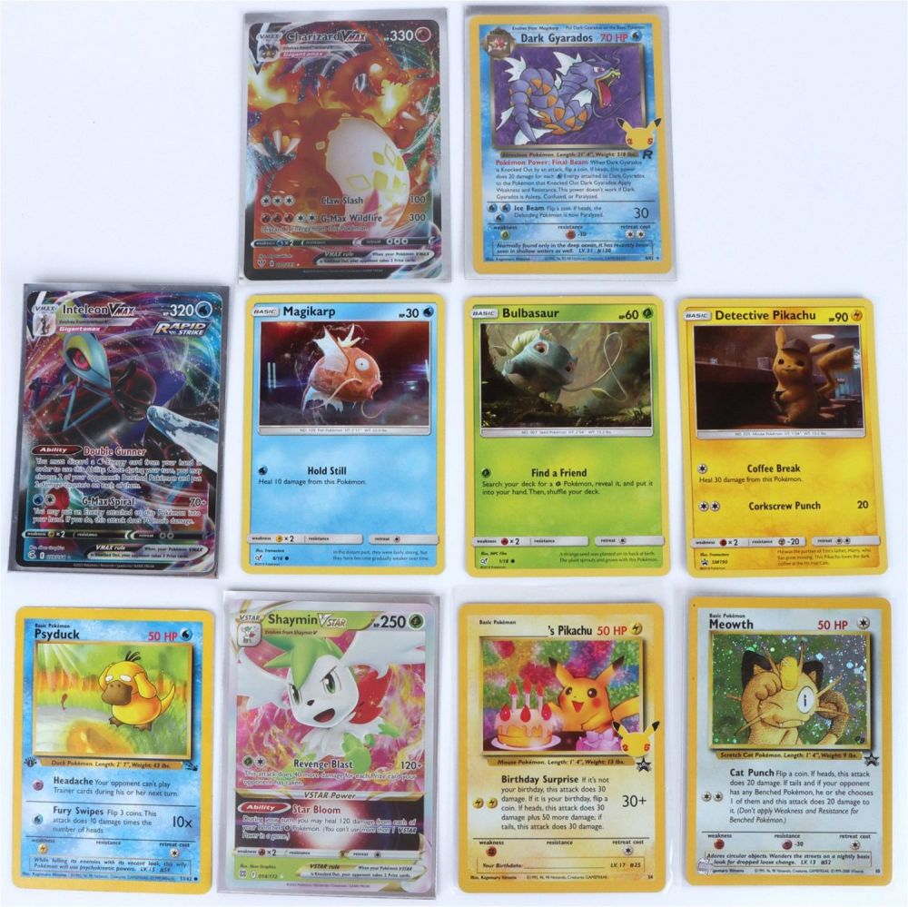 Lot 149186: CHARIZARD BDAY PIKACHU HOLO POKEMON CARD LOT