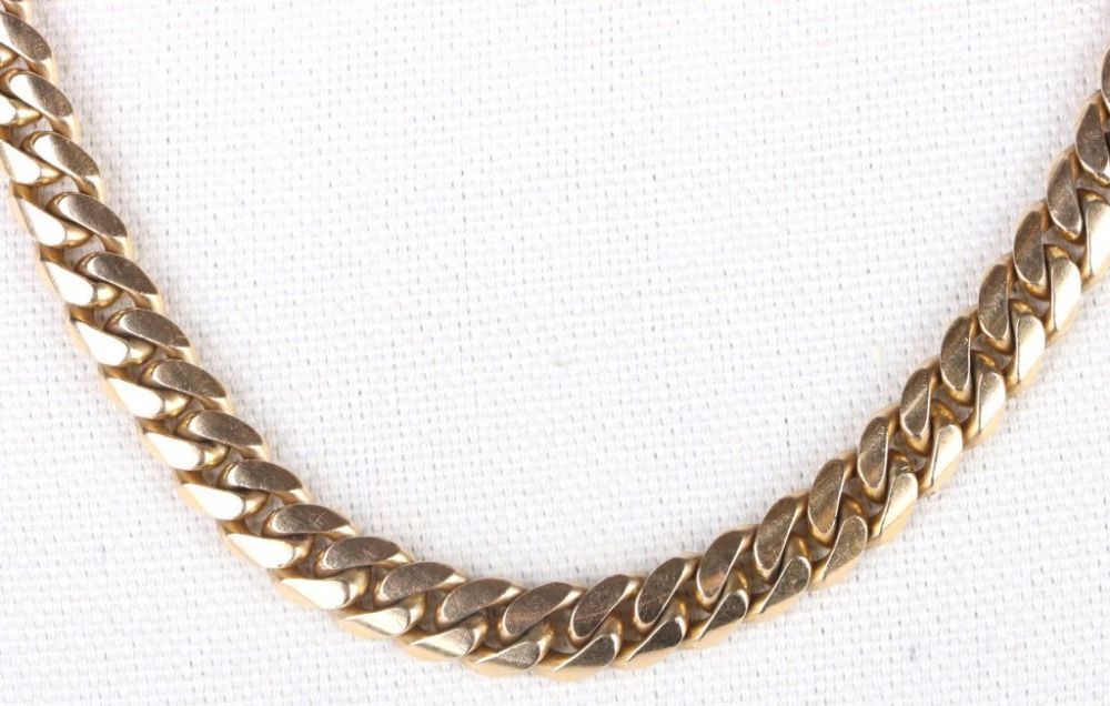 Lot 150061A: 14K GOLD 24" MEN'S CURB LINK CHAIN 113.9 GRAMS