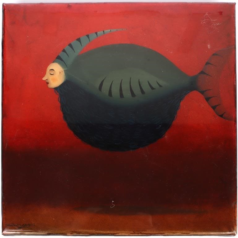 Lot 154153: M. SUAZNABAR ORIGINAL "PAZ VOLADOR" PAINTING